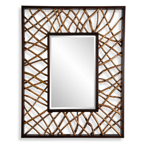 Teak Maze Rectangle Mirror - Dark Brown by Uttermost - View 1