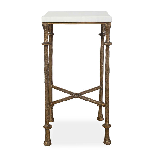 Penelope Marble Accent Table Brass / White - Gold / White by Uttermost - View 1