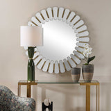 Miran Glass Round Mirror - White by Uttermost - View 2