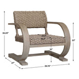 Rehema Outdoor Wicker Lounge Chair - Gray by Uttermost - View 9