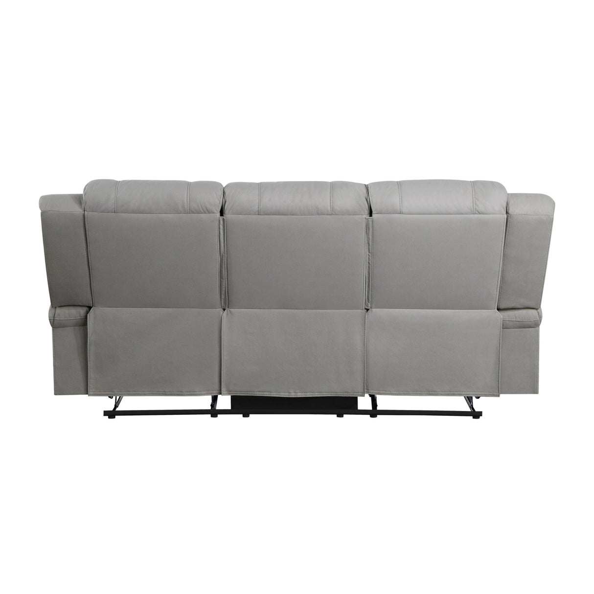 Attractive Gray Color Microfiber Upholstered 1pc Double Reclining Sofa Transitional Living Room Furniture - B01156443 - Home Elegance USA - 8