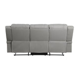 Attractive Gray Color Microfiber Upholstered 1pc Double Reclining Sofa Transitional Living Room Furniture - B01156443 - Home Elegance USA - 8