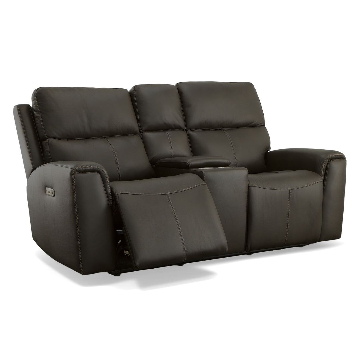 Jarvis Power Reclining Loveseat With Console & Power Headrests - Mica | Flexsteel