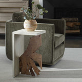 Intersect Modern Accent Table - White / Light Brown by Uttermost - View 3