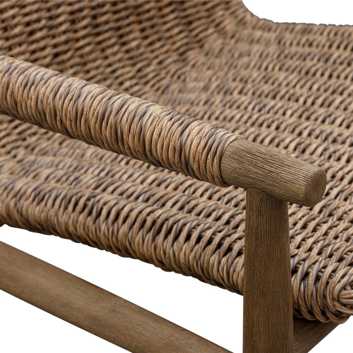 Sumba Golden Flax Outdoor Lounge Chair - Light Brown by Uttermost - View 7