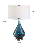 Riviera Art Glass Table Lamp - Blue / White by Uttermost - View 7