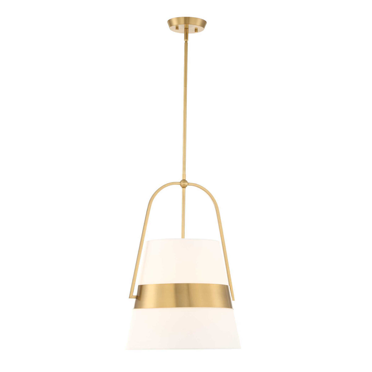 Harness 1 Light Shade Pendant White / Gold - Gold / White by Uttermost - View 8