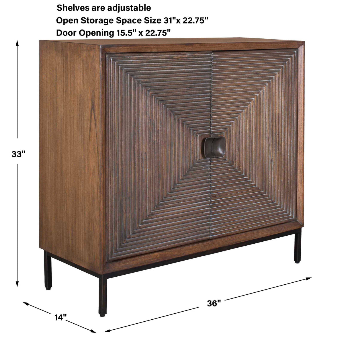 Bottom Line 2 Door Wood Cabinet Woodtone - Dark Brown by Uttermost - View 9