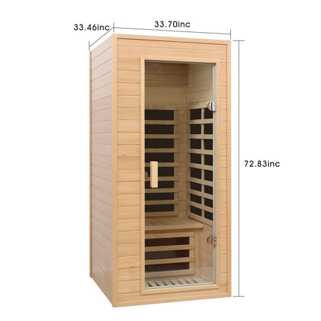 Hemlock One-Person Far Infrared Roof Embedded Sauna with Bluetooth & LED Lighting - sold by Home Elegance USA
