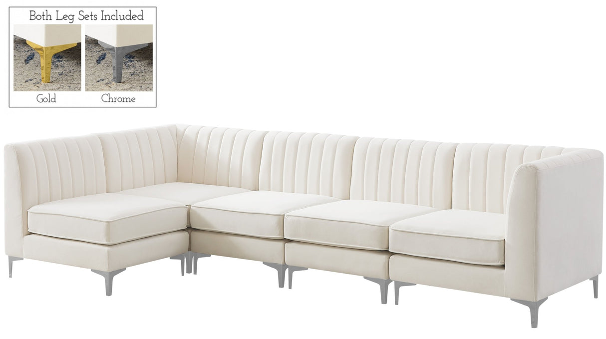 Alina - Modular Sectional 5 Piece - Cream - Fabric - 604Cream - Sec5B - Home Elegance USA - 6