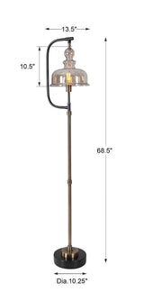 Elieser Industrial Floor Lamp - Light Brown / Black by Uttermost - View 8