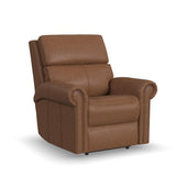 Bernard Power Leather Recliner With Power Headrest & Lumbar, Nailhead Trim | Flexsteel