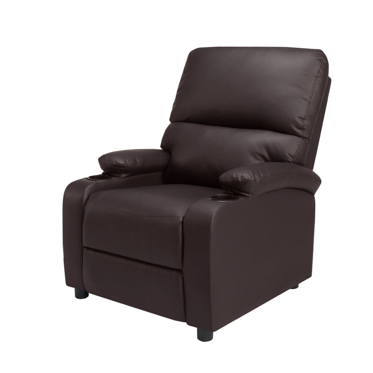 31.5” Faux leather reclining chair Brown Pu - Home Elegance USA