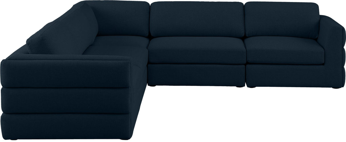 Beckham - Modular Sectional 5 Piece - Navy - Modern & Contemporary | Home Elegance USA