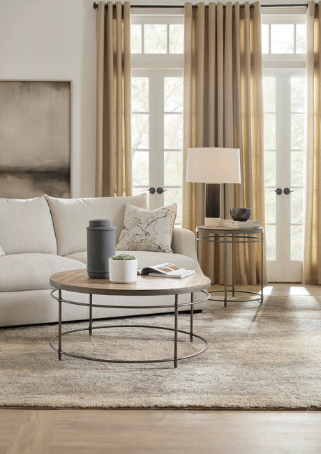 Saint Armand Round End Table - Light Brown by Hooker Furniture - View 2