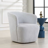 Mist Barrel Swivel Chair - Gray by Uttermost - View 3