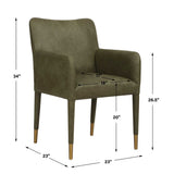 Conifer Pine Dining Armchair - Dark Green by Uttermost - View 9
