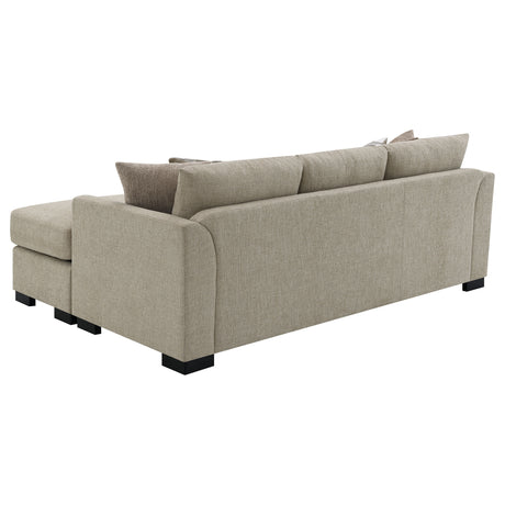 Pacheco Camel Upholstered Sleeper Sectional Chaise Sofa - sold by Home Elegance USA