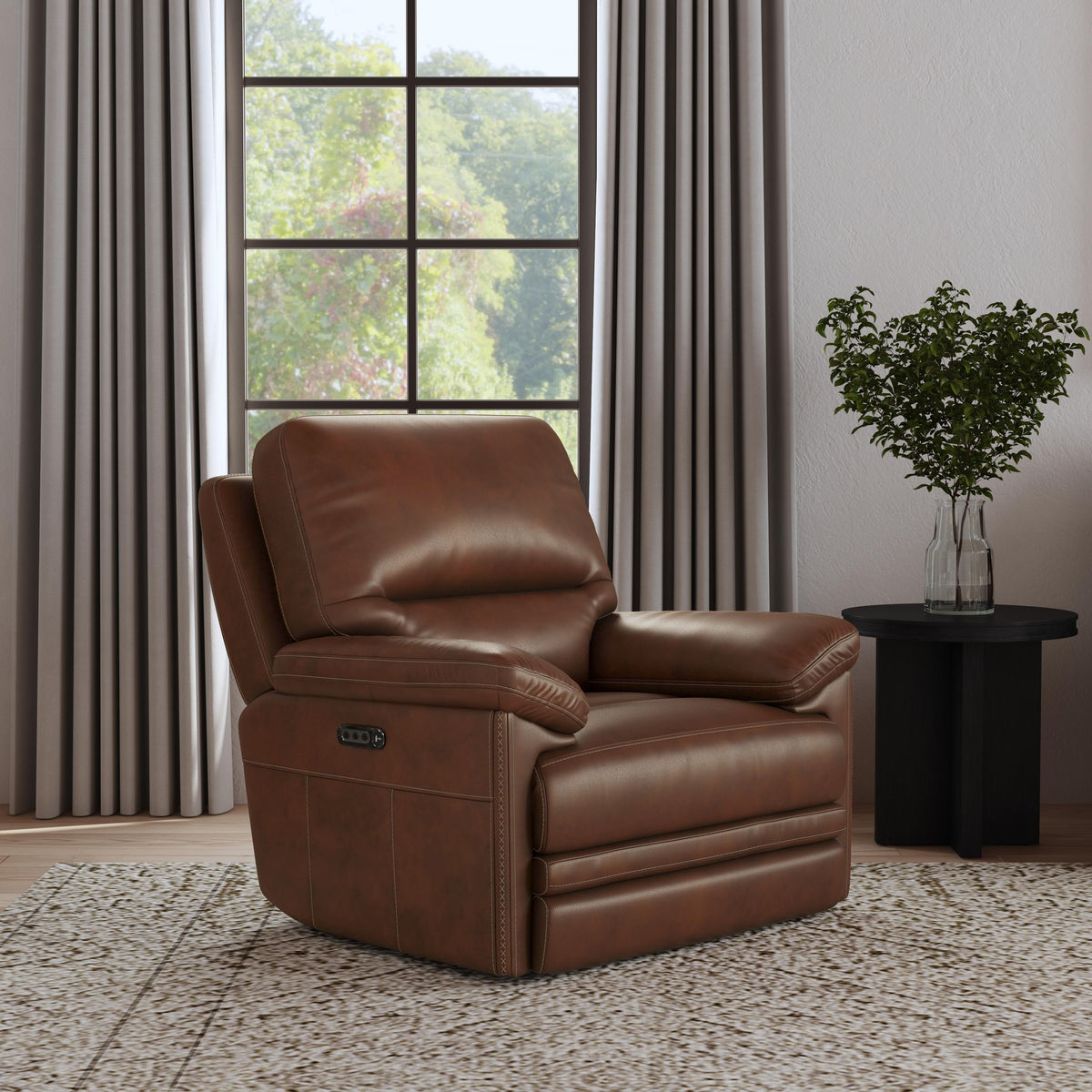 David Power Gliding Recliner With Power Headrest & Lumbar - Pecan | Flexsteel