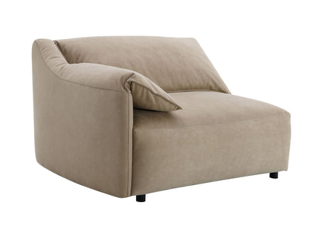 Veata Light Brown Suede Sectional Sofa - sold by Home Elegance USA