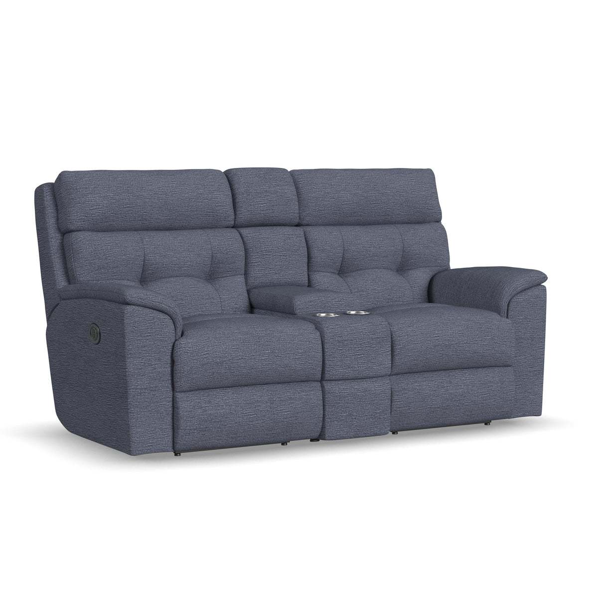 Mason Transitional Fabric Power Reclining Loveseat With Console | Flexsteel