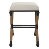 Firth Rustic Counter Stool Oatmeal - White / Light Brown by Uttermost - View 4