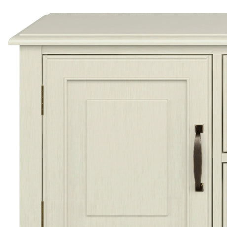 Connaught 72 inch Wide Solid Wood TV Stand in Antique White For TVs up to 80 inches - sold by Home Elegance USA