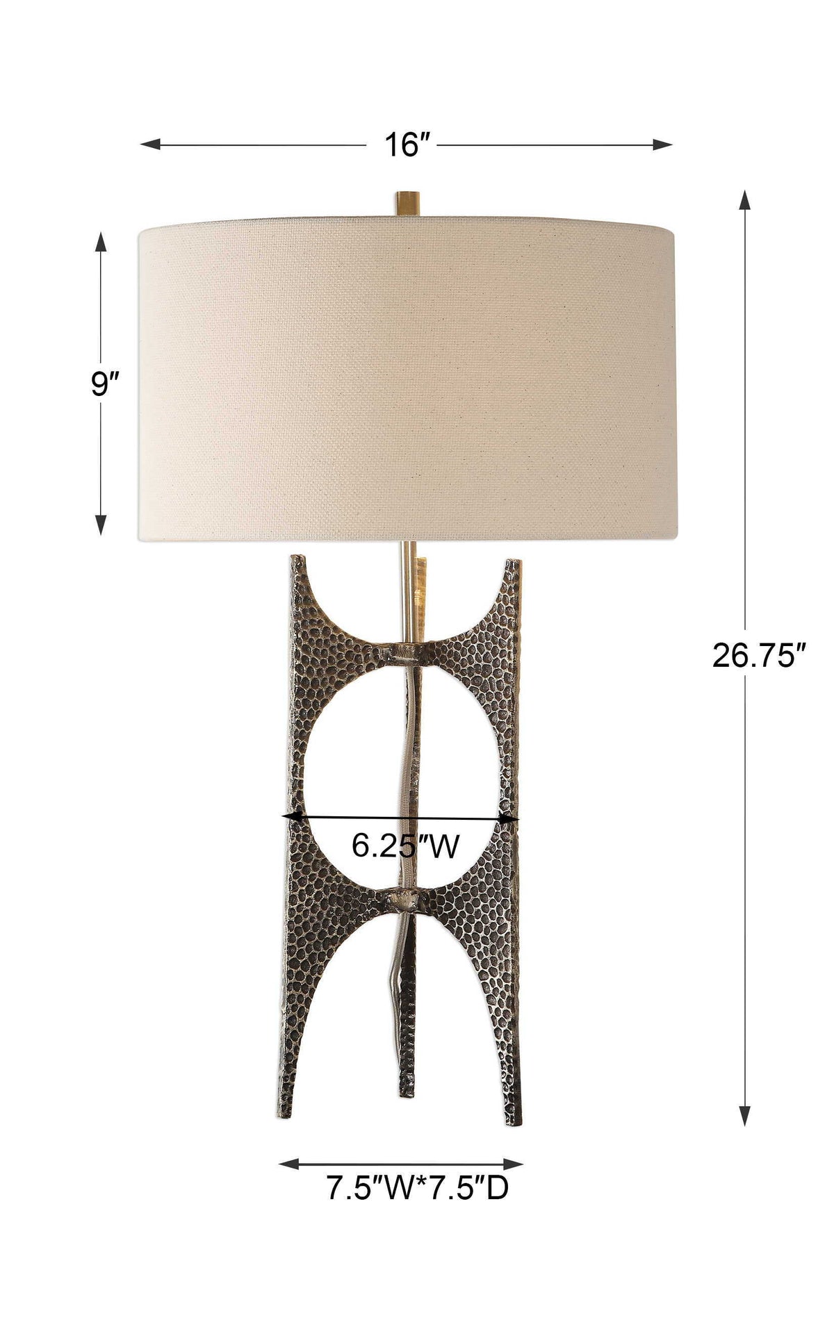 Goldia Lamp Antique Bronze - Bronze / Beige by Uttermost - View 6