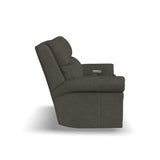 Bernard Power Leather Reclining Loveseat With Console, Power Headrests & Lumbar | Flexsteel