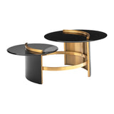 Eclipse Noir Glass Coffee Table // Black and Gold  | Finesse - Home Elegance USA