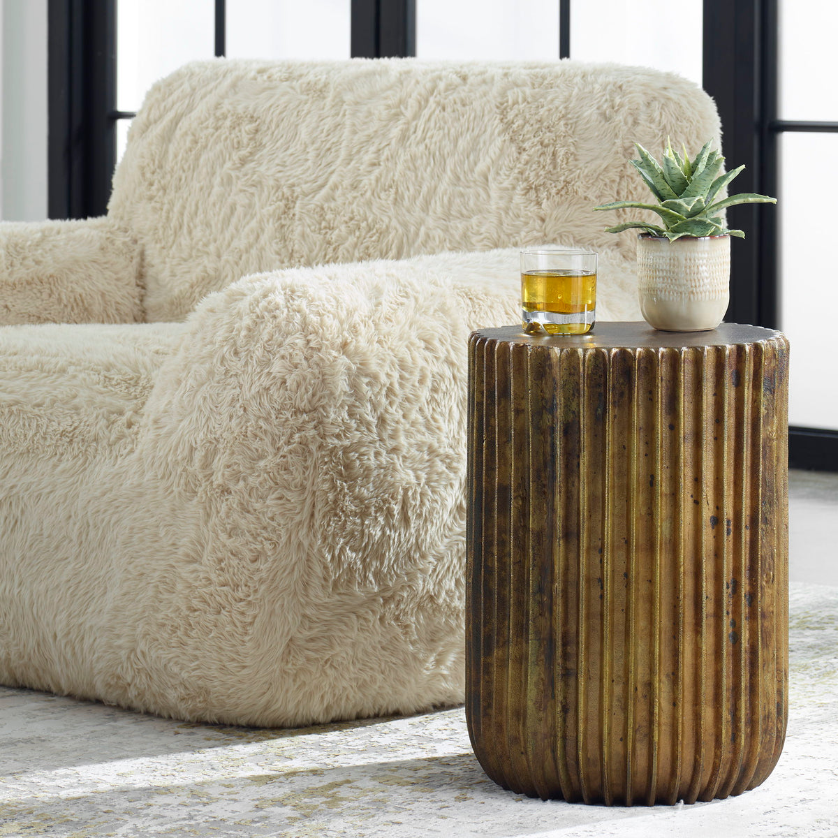 Peaks Accent Table - Gold by Uttermost - View 2