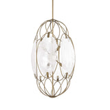Valencia 6 Light Glass Panel Pendant - Gold / White by Uttermost - View 6