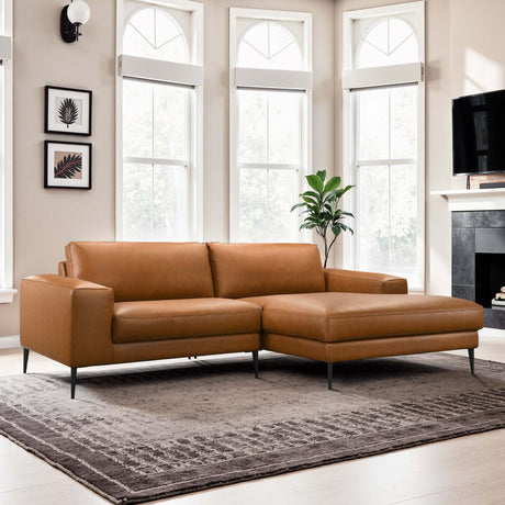 Easley Mid Century Modern Vegan Leather Wide-Arm Sofa - sold by Home Elegance USA