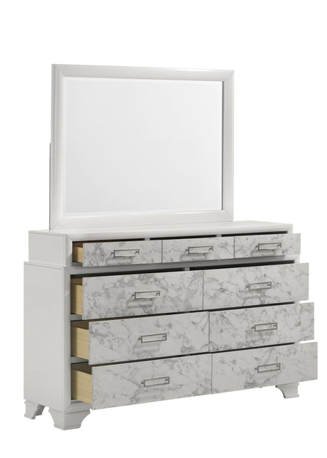 Soul Modern Style Queen 4PC Bedroom Set Made with wood in White(CA Inventory) - sold by Home Elegance USA