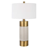 Adelia Ivory & Brass Table Lamp - Yellow by Uttermost - View 4