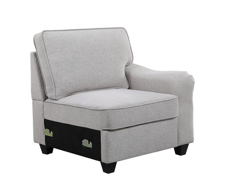 Leo 125' Light Gray Linen 7Pc Modular L-Shape Sectional Sofa and Ottoman - sold by Home Elegance USA