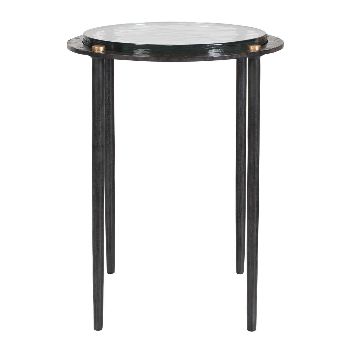 Kennington Round Glass Accent Table - Black by Uttermost - View 5