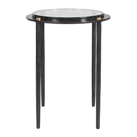 Kennington Round Glass Accent Table - Black by Uttermost - View 5