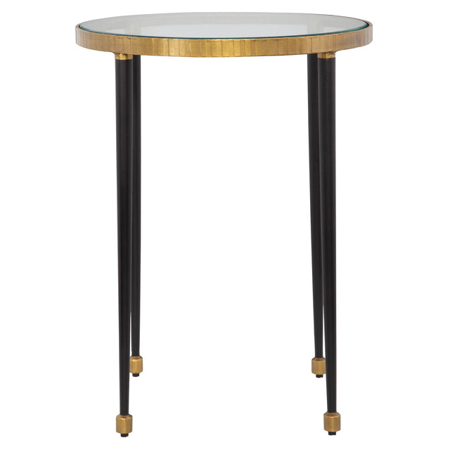 Stiletto Side Table Antique Gold - Gold / Black by Uttermost - View 1