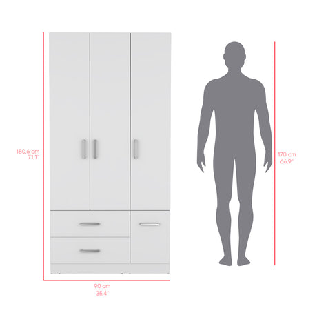 Four Door Armoire Crosby, Bedroom, White - sold by Home Elegance USA