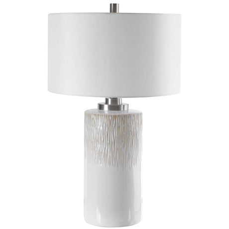 Georgios Cylinder Table Lamp - White by Uttermost - View 3