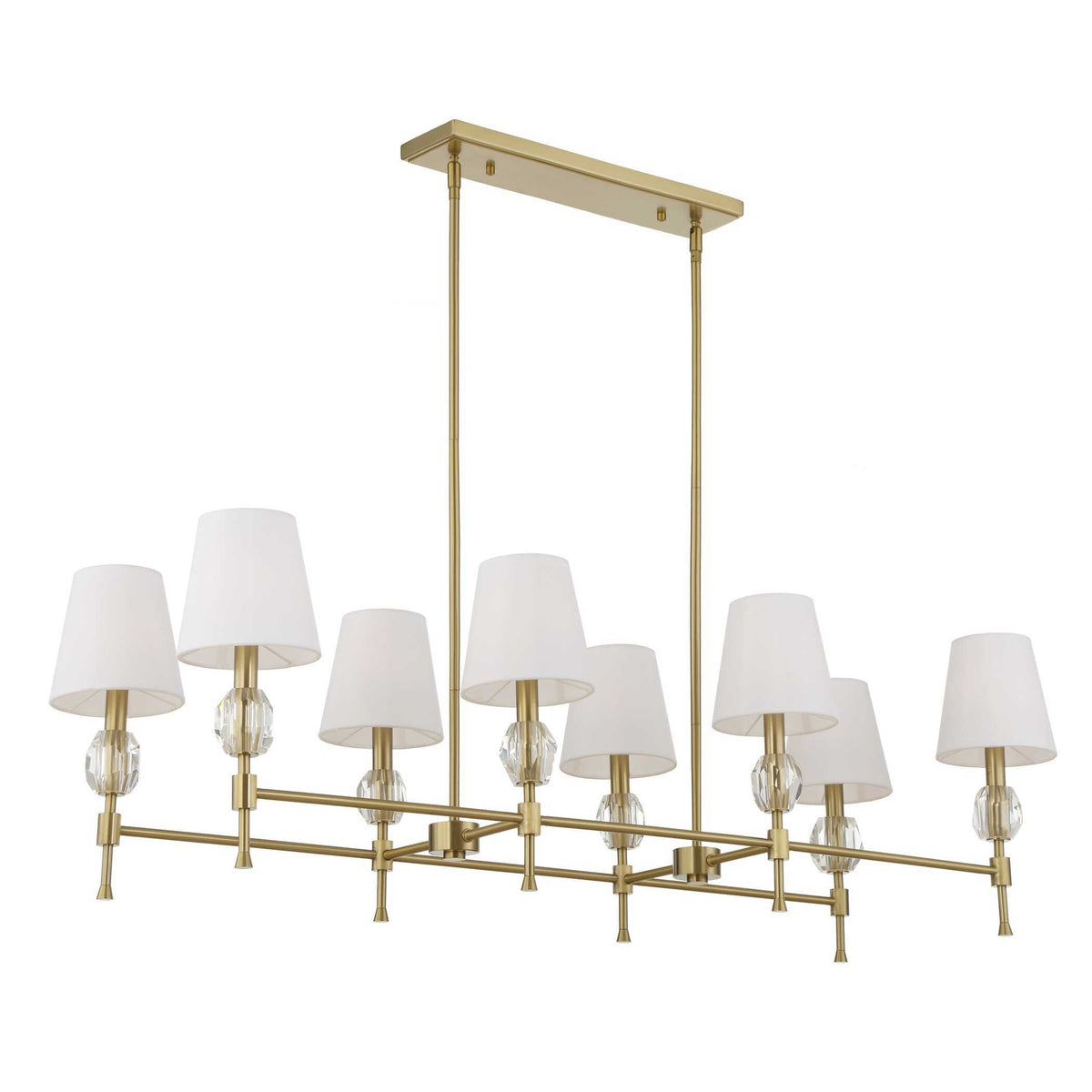 Arques 8 Light Linear Chandelier White / Gold - Gold / White by Uttermost - View 6