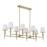 Arques 8 Light Linear Chandelier White / Gold - Gold / White by Uttermost - View 6