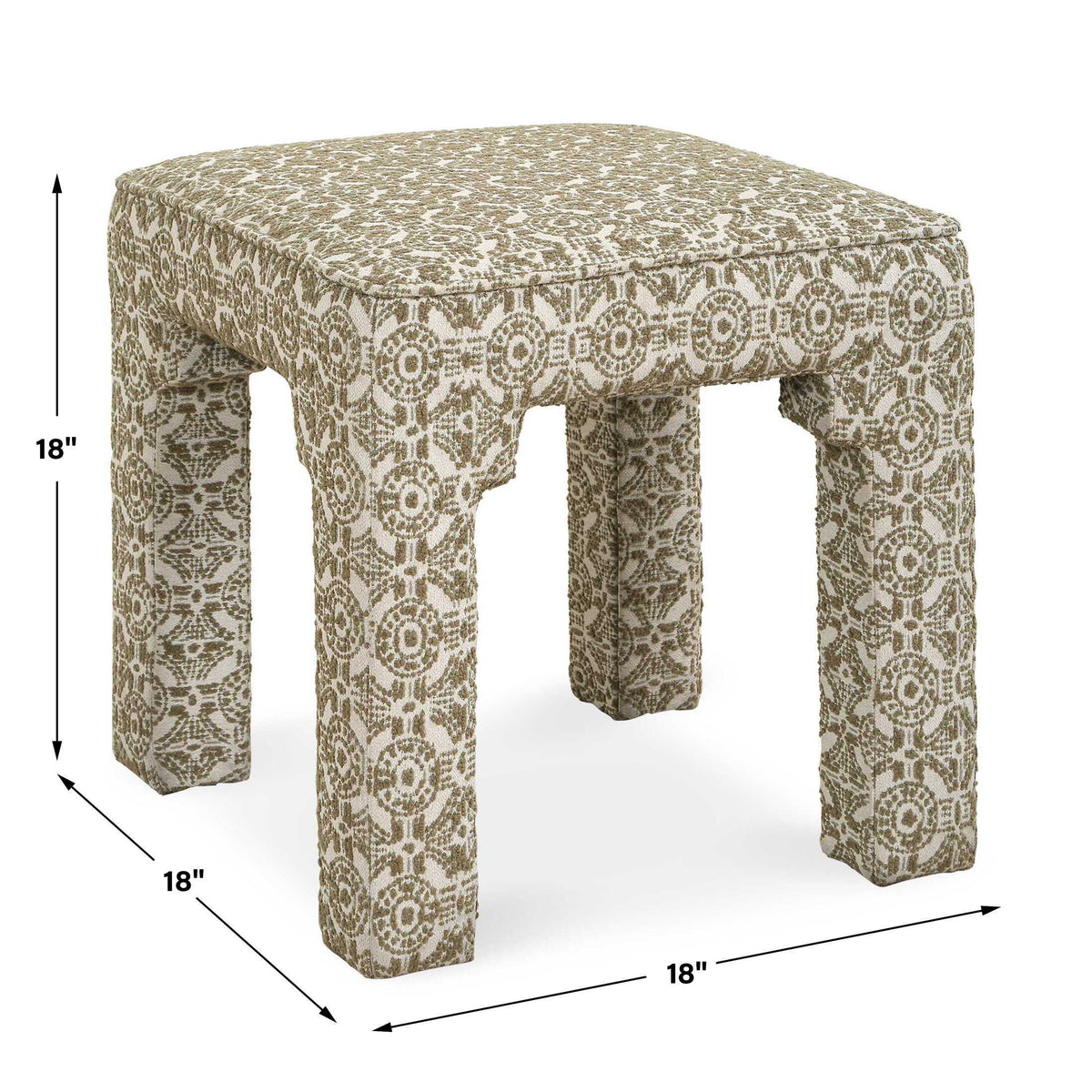 Satoria Upholstered Small Bench - Green by Uttermost - View 7
