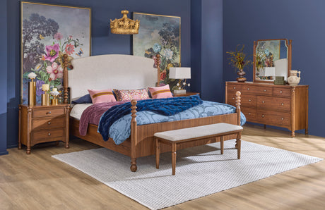 Azalea King Upholstered Bed - Walnut | Flexsteel