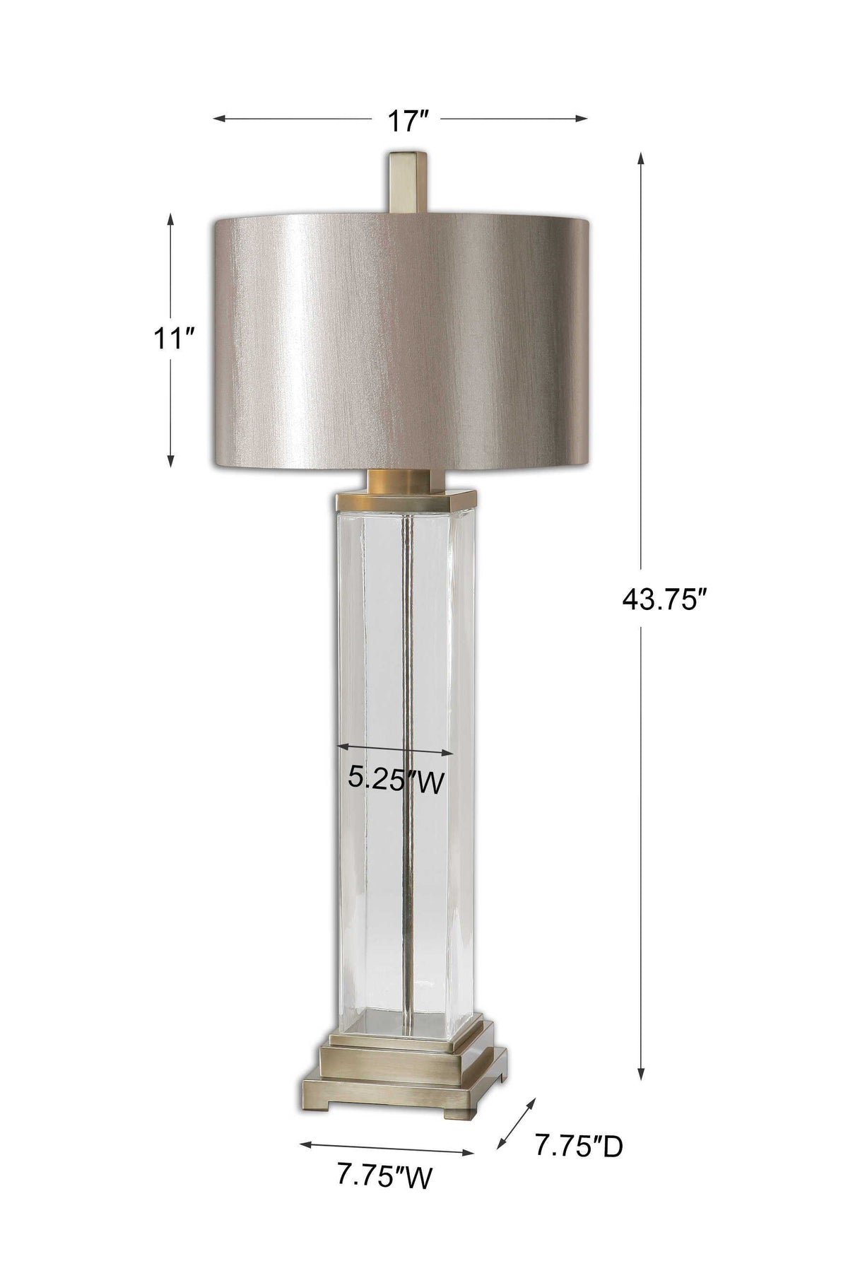 Drustan Clear Glass Table Lamp - Silver by Uttermost - View 3