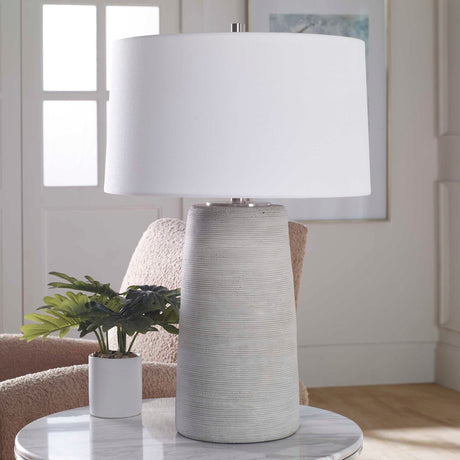 Mountainscape Table Lamp - Silver / White by Uttermost - View 3