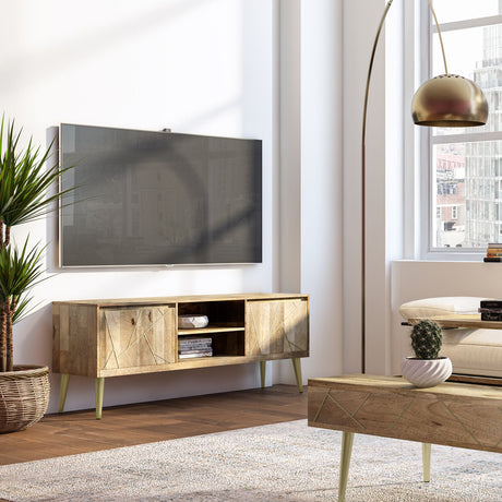 Jager - TV Media Stand - Natural - sold by Home Elegance USA