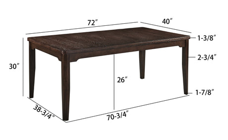 7pc Beautiful Rectangular Dining Table Dark Oak Finish Upholstered Chair Wooden Furniture Dining Room Furniture - sold by Home Elegance USA