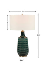 Scouts Table Lamp Deep Green - Green / White by Uttermost - View 8